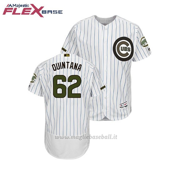 Maglia Baseball Uomo Chicago Cubs Jose Quintana 2018 Dia de los Caidos Flex Base Bianco